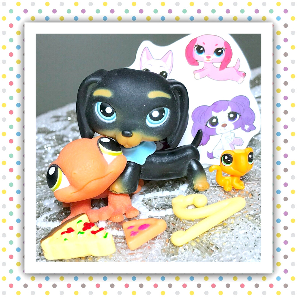 2007 Authentic LPS Littlest Pet Shop #325 #326 Dachshund Dog Real Feel Gecko